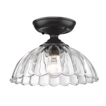 Golden Canada 6952-SF BLK-CLR - Golden Lighting Audra 1-light 12in Semi-Flush Mount in Matte Black